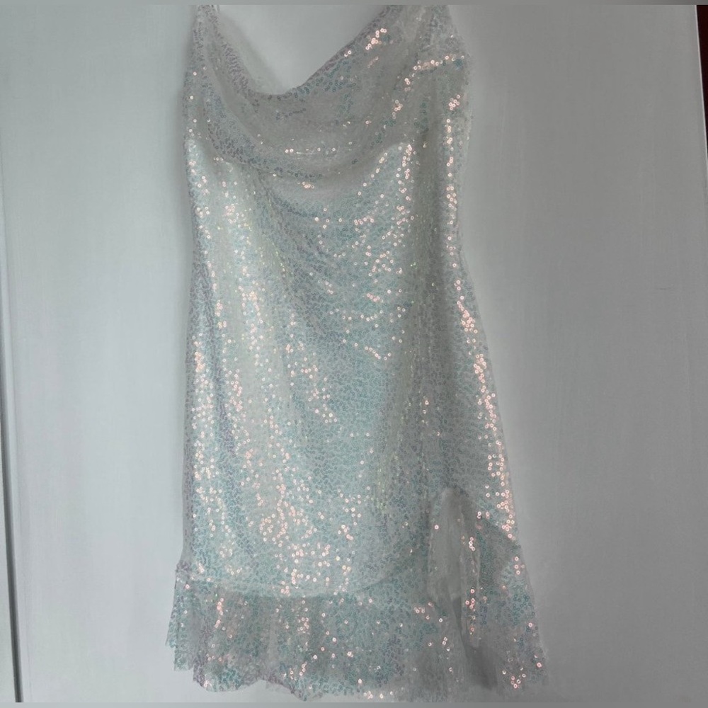 Lucy in the Sky White Mini Babydoll Dress for Prom - Picture 4 of 9